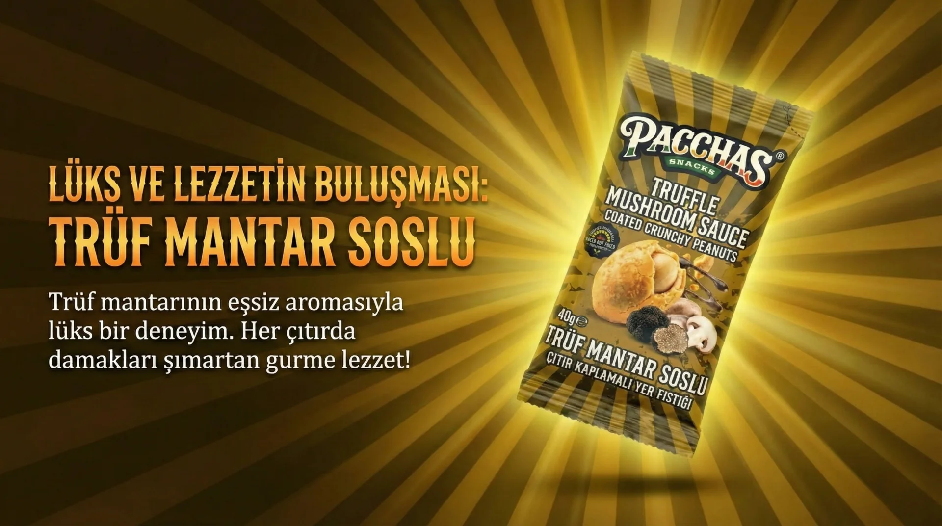 Trüf Mantar Soslu Çıtır Kaplamalı Yer Fıstığı