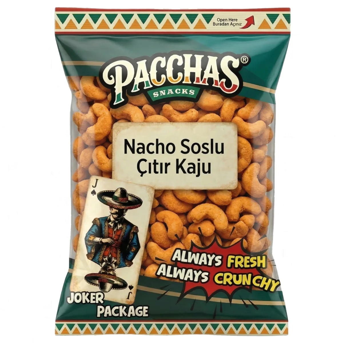 Nacho Soslu Çıtır Kaplamalı Kaju